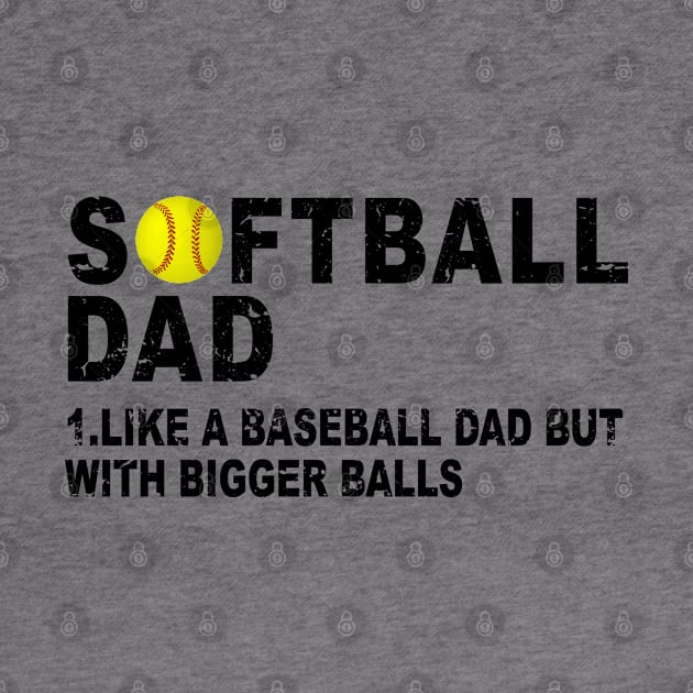 Father's Softball Dad like A Baseball but with Bigger Balls by ZimBom Designer